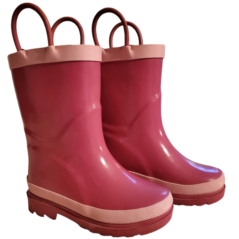 Girls pink rain boots